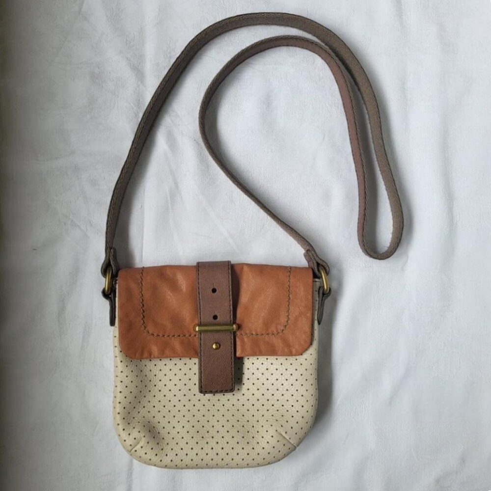 FOSSIL Mini Mason Two-Tone Leather Crossbody Bag